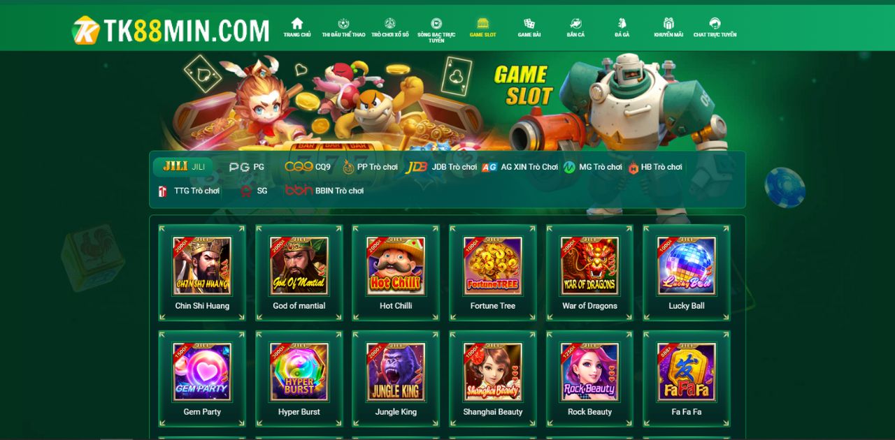 Các tựa game Slots TK88 hot nhất